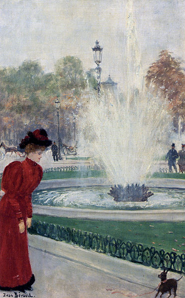 Jean Beraud Parisienne Au Rond-Point Des Champs Elysees